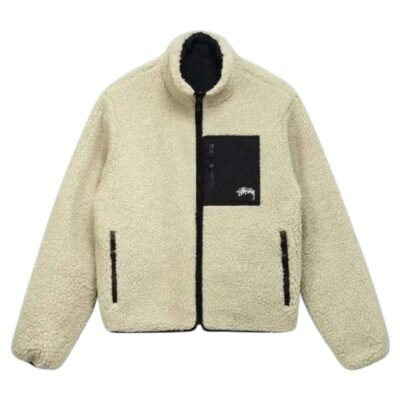 Stussy 8 Ball Sherpa Reversible Jacket “Natural”