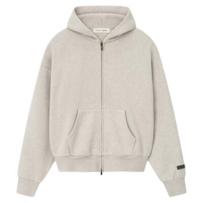 Fear of God Essentials Classic Zip-up Hoodie “Heather Stone”