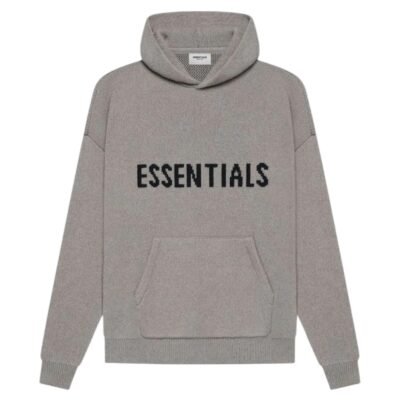 Fear Of God Essentials Knit Pullover Hoodie SS21 ‘Dark Heather Oatmeal’