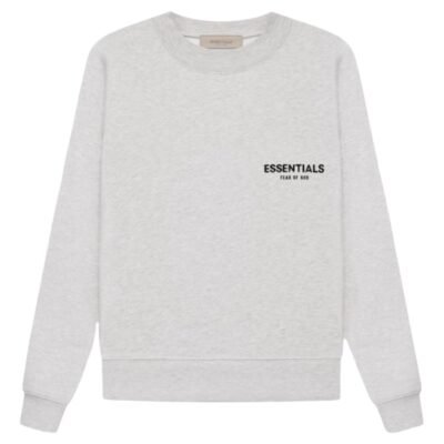 Fear of God Essentials Logo Cotton Crewneck “Light Oatmeal”