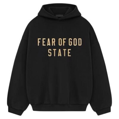 Fear Of God Essentials State Print Heavy Hoodie ”Black”