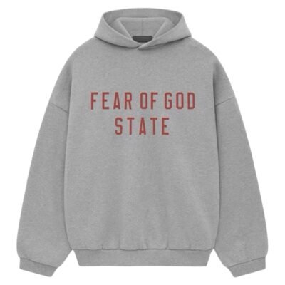 Fear Of God Essentials State Print Heavy Hoodie ”Dark Heather”