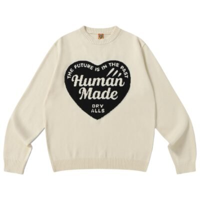 Human Made Knit Heart Logo Sweater ‘Cream/Balck’