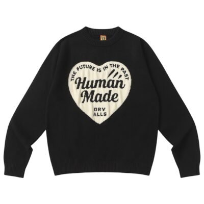 Human Made Knit Heart Logo Sweater βBlack/Creamβ