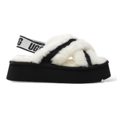 UGG Disco Cross Slide - White/Black