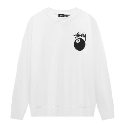 Stussy 8 Ball Crewneck “White/Black”