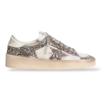 Golden Goose Stardan “White Silver Glitter”
