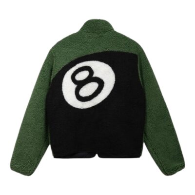 Stussy 8 Ball Sherpa Reversible Jacket “Green”
