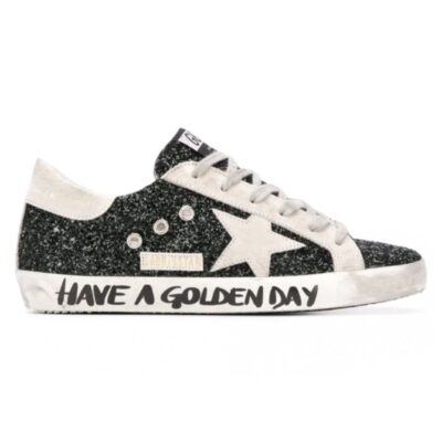 Golden Goose Superstar “Black/Green Glitter”