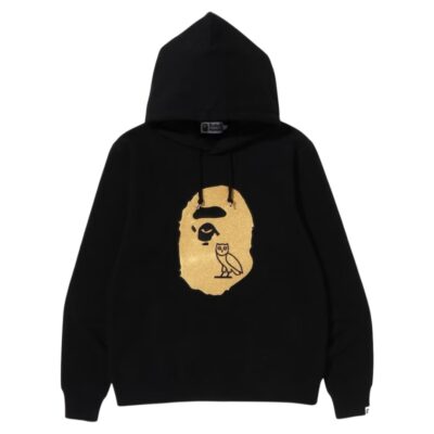 A Bathing Ape x OVO Ape Head Hoodie “Black/Gold”