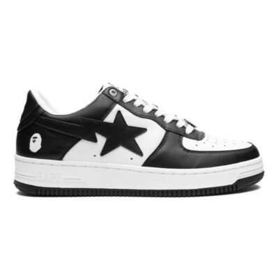 A Bathing Ape BAPE STA Leather “Black/White”