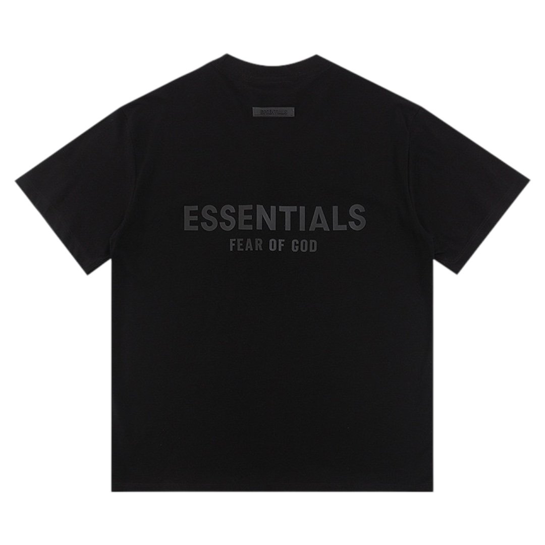Fear Of God Essentials SS21 Solid Front Applique Logo On Back Tee “Black”