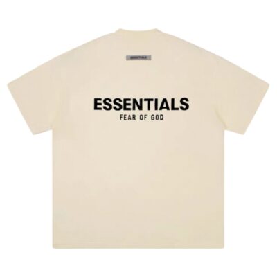 Fear Of God Essentials SS21 Solid Front Applique Logo On Back Tee “Butter Cream”