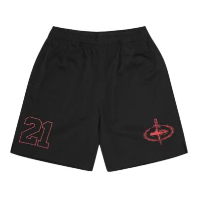 Corteiz x Slaughter Gang 21 Savage Mesh Shorts “Black”