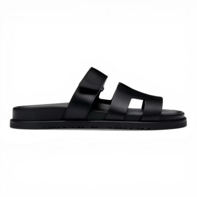 Hermes Chypre Sandal Noir Calfskin Leather “Black”