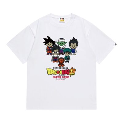 BAPE x Dragon Ball Super Goku & Gohan & Pan & Piccolo &Vegeta Baby Milo Tee “White”