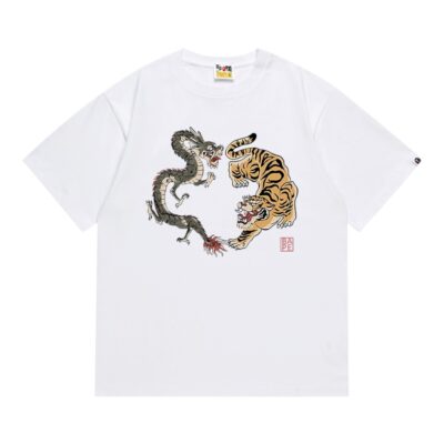 BAPE Japan Culture Tiger and Dragon Tee “White“