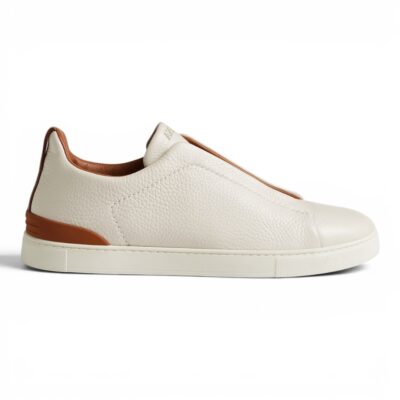 Zegna Deerskin Triple Stitch Sneakers “Off White”