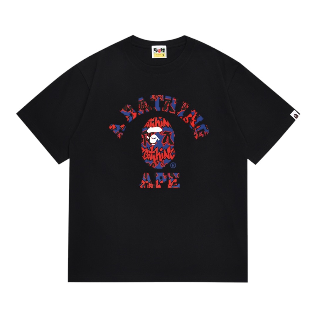 BAPE Graffiti Pattern College Tee “Black”