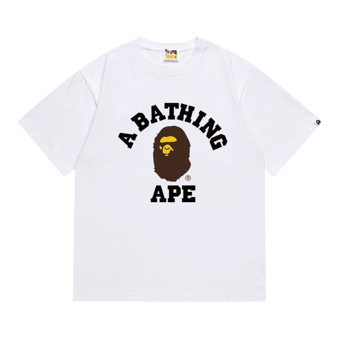 BAPE Classic Ape Head College Tee “White”