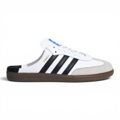 Adidas Samba OG Mule Shoes “Cloud White/Core Black/Gold Metallic”