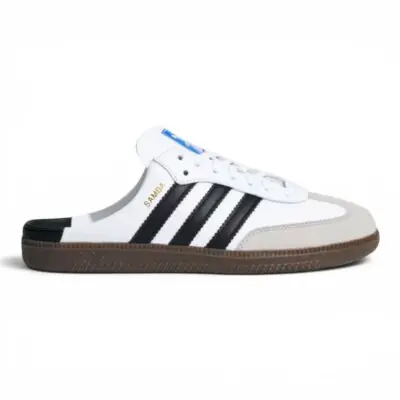 Adidas Samba OG Mule Shoes “Cloud White/Core Black/Gold Metallic”