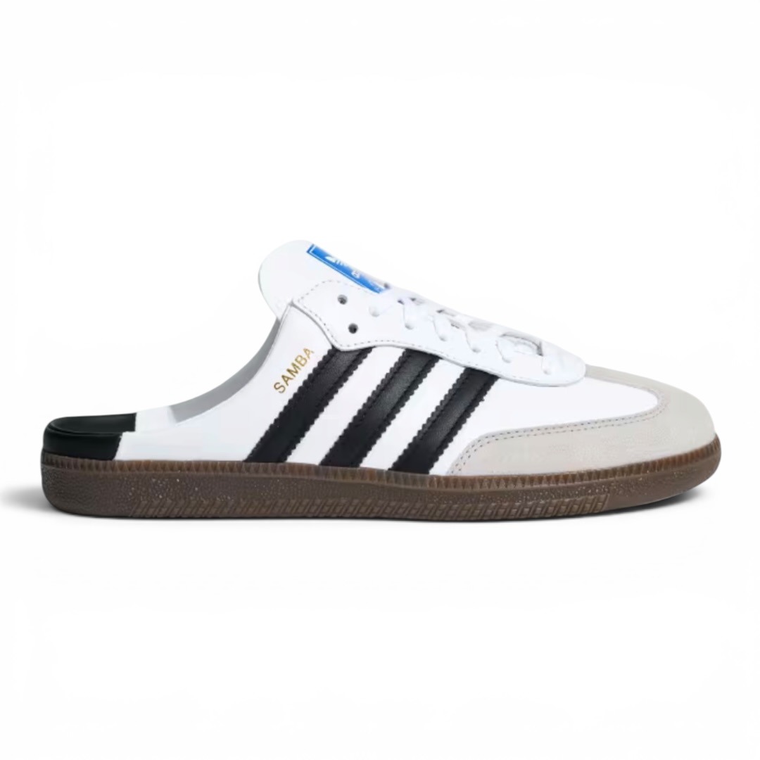 Adidas Samba OG Mule Shoes “Cloud White/Core Black/Gold Metallic”